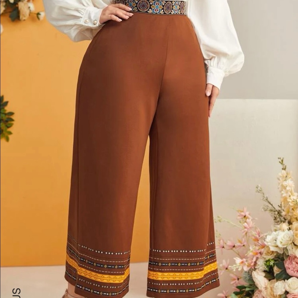 Brown wide leg pants